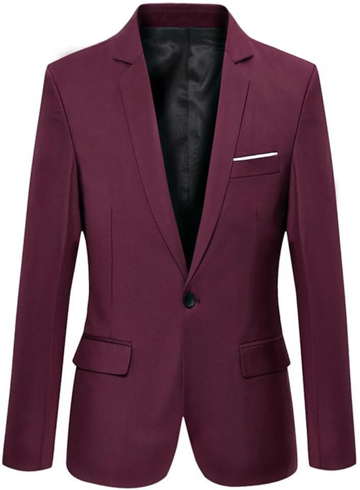Beninos Mens Blazer Jacket Slim Fit Casual One Button Sport Coats