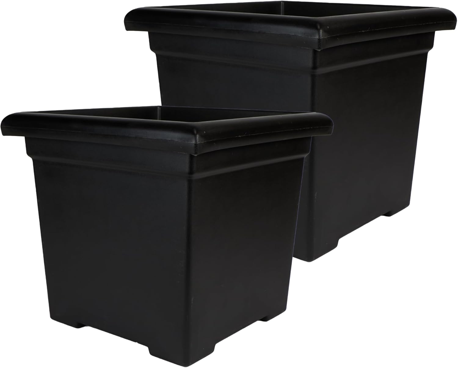 Accent Square Plant Pot with Drainage - Lightweight & Durable