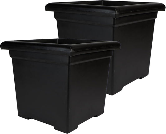 Accent Square Plant Pot with Drainage - Lightweight & Durable