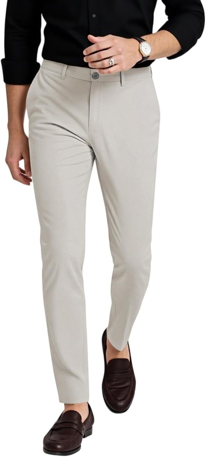 Mens Dress Pants Slim Fit Stretch Fashion Plaid Pant Style
