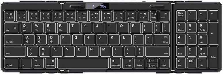 JOMAA Foldable Bluetooth Keyboard: Portable Full-Size with RGB Backlight