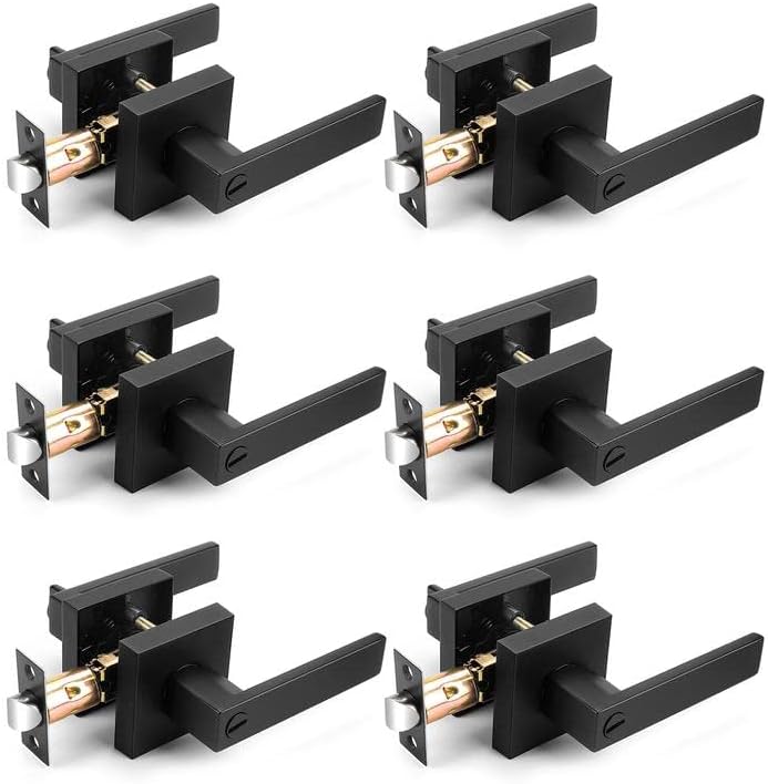 Probrico Interior Black Door Handle Set for Modern Privacy Needs
