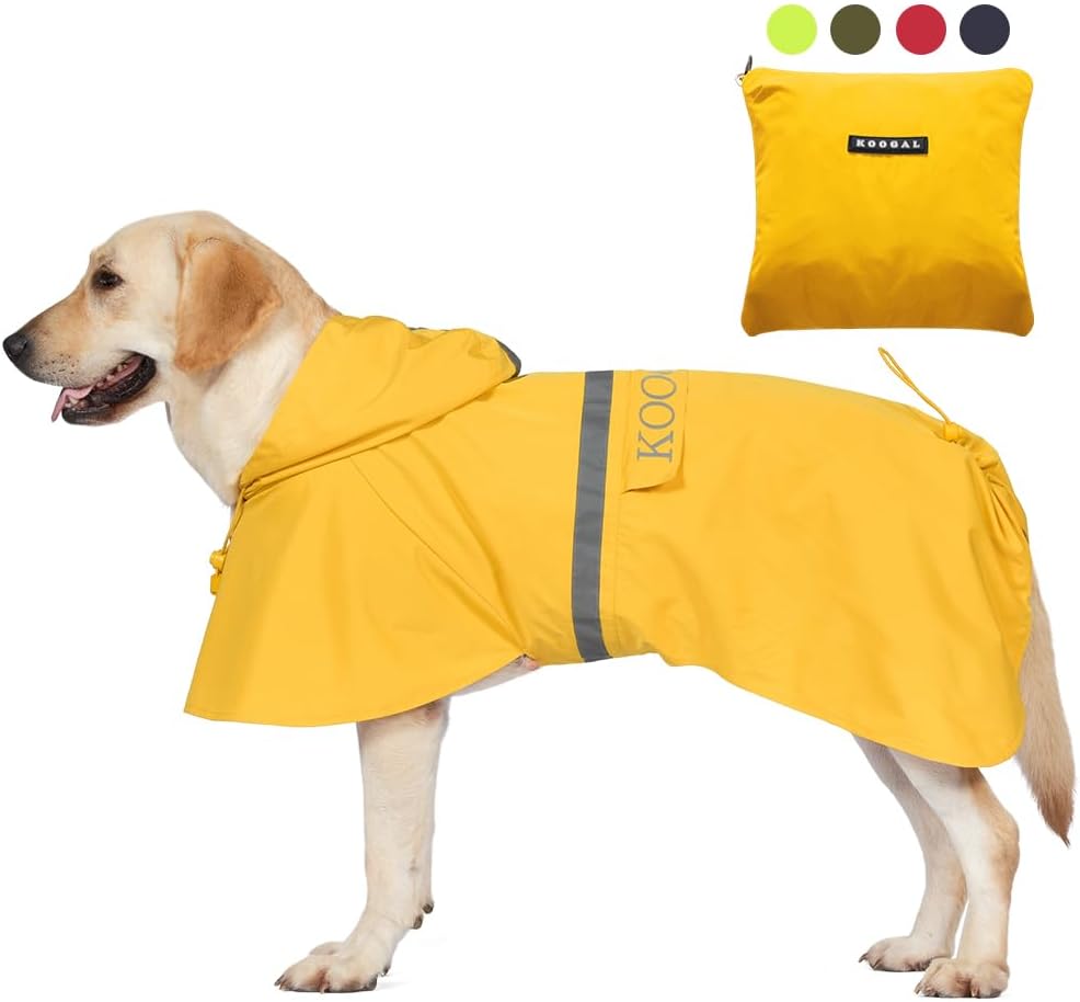 Pet Large Dog Raincoat Waterproof Poncho for Medium Large Dogs