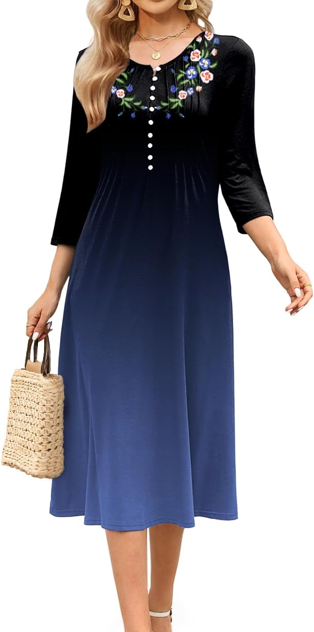 Soesdemo Long Sleeve Dress for Women with Pockets and Style