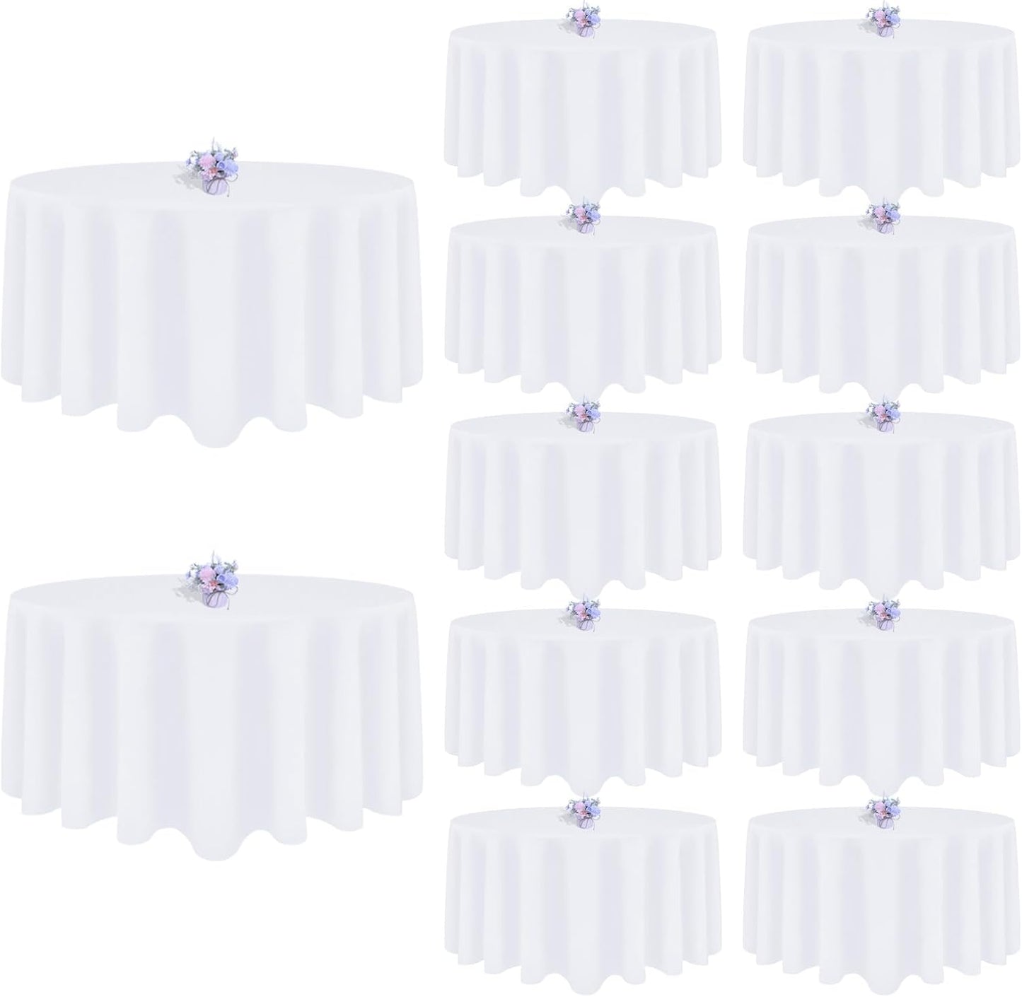 12 Pack White Round Tablecloths for Elegant Dining Events
