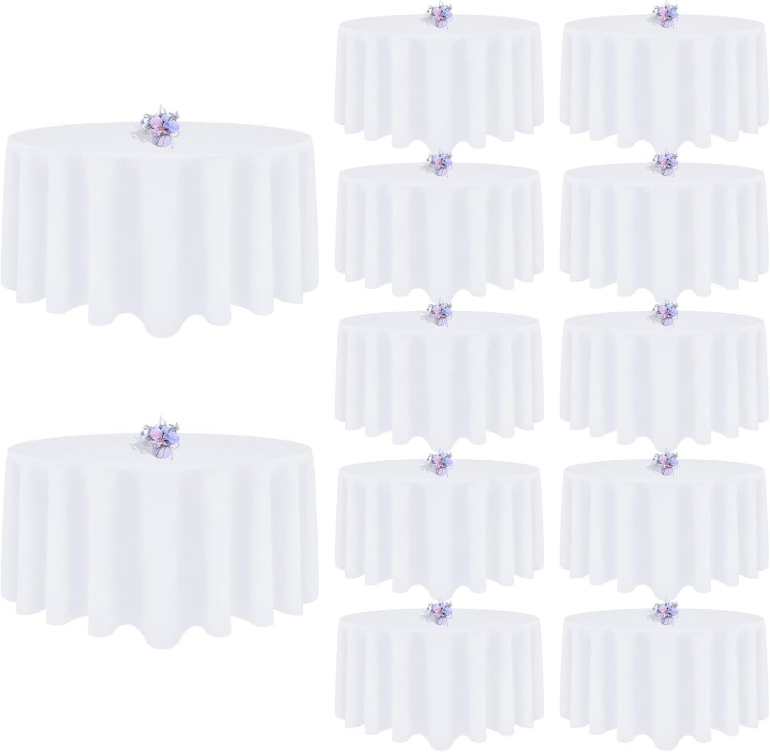 12 Pack White Round Tablecloths for Elegant Dining Events