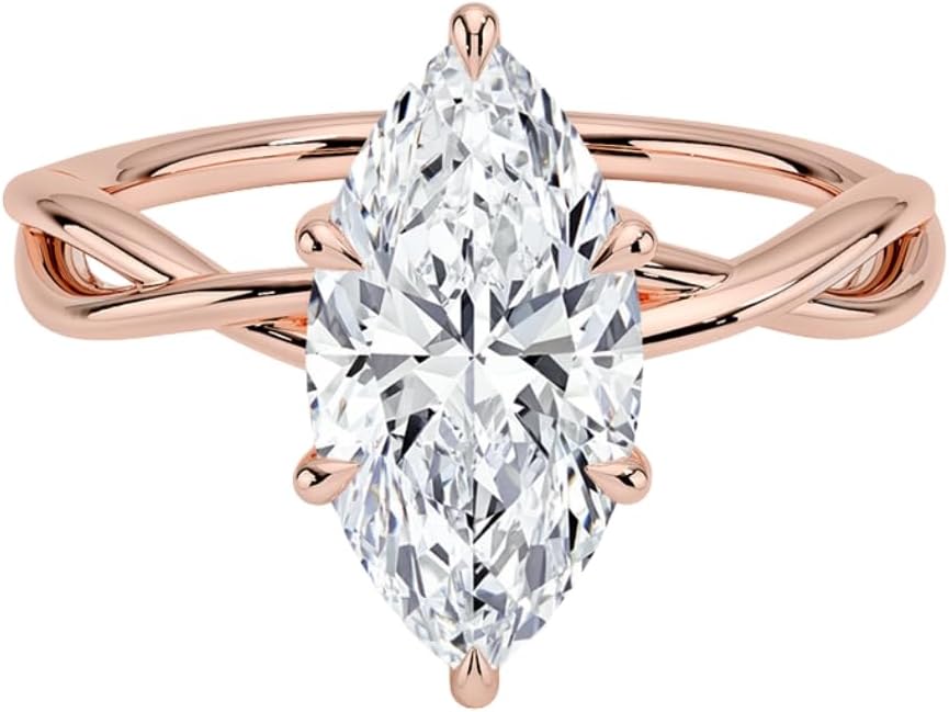 1-3 CT Moissanite Engagement Ring in Solid Gold & Silver