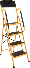 4 Step Ladder with Handrails & ToolBag - Stable 330 lb Step Stool
