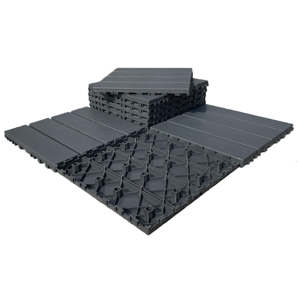 9 sq. ft Plastic Interlocking Deck Tiles for Outdoor Flooring