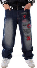 Ylingjun Mens Baggy Hip Hop Jeans for Casual Loose Fit Style