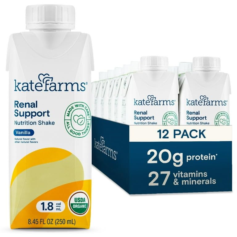 KATE FARMS Organic 1.8 Renal Support Shake for Dialysis Nutrition