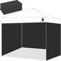 10x10 Pop Up Canopy Tent Sidewalls - 3pc Black Set for Shade & Rain