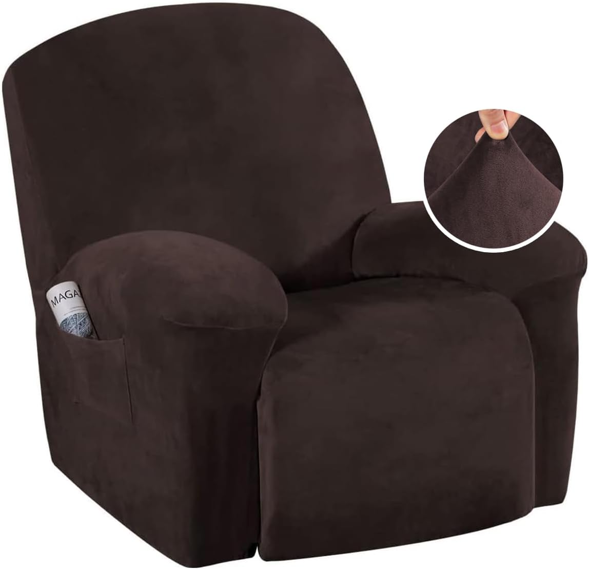 H.VERSAILTEX Velvet Slip Covers for Recliners with Arms