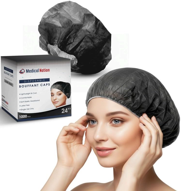 21in Disposable Bouffant Caps for Medical and Food Service Use