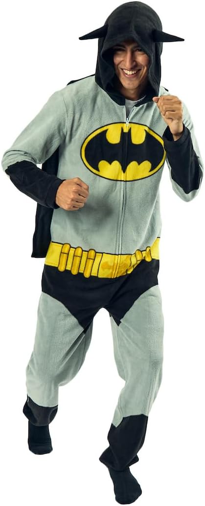 Bioworld Batman Superhero Men's Onesie Costume with Cape & Hood