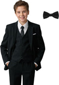 Boys Black Slim Fit Suit Set Size 16 - Wedding & Formal