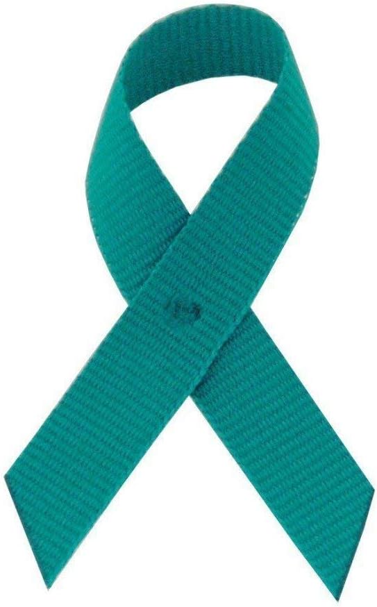 Support USA 125 Teal Grosgrain Awareness Ribbons with Pins