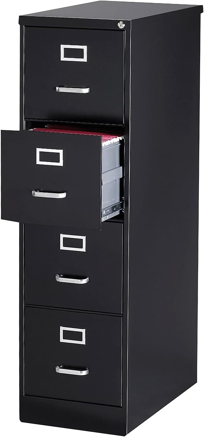 Vertical File Cabinet for Letter Size Documents - 4 Drawers