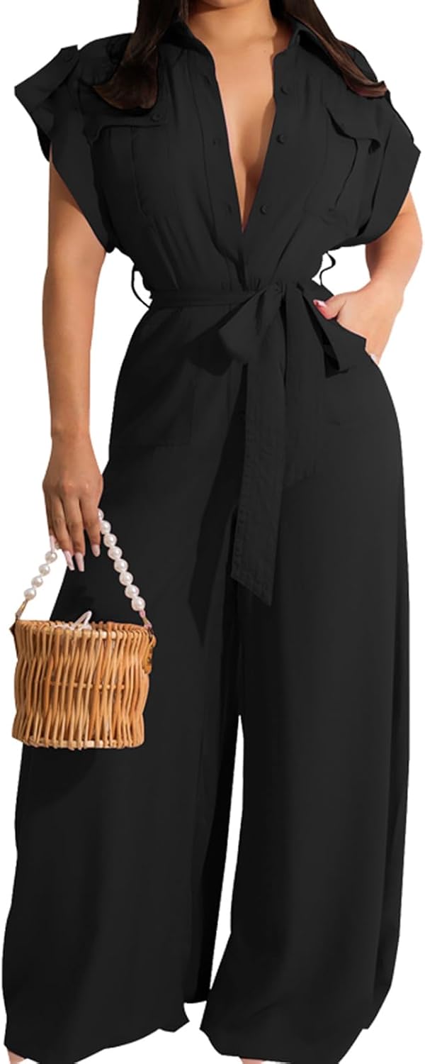 Women's Casual Long Sleeve Round Neck Jumpsuits for Parties