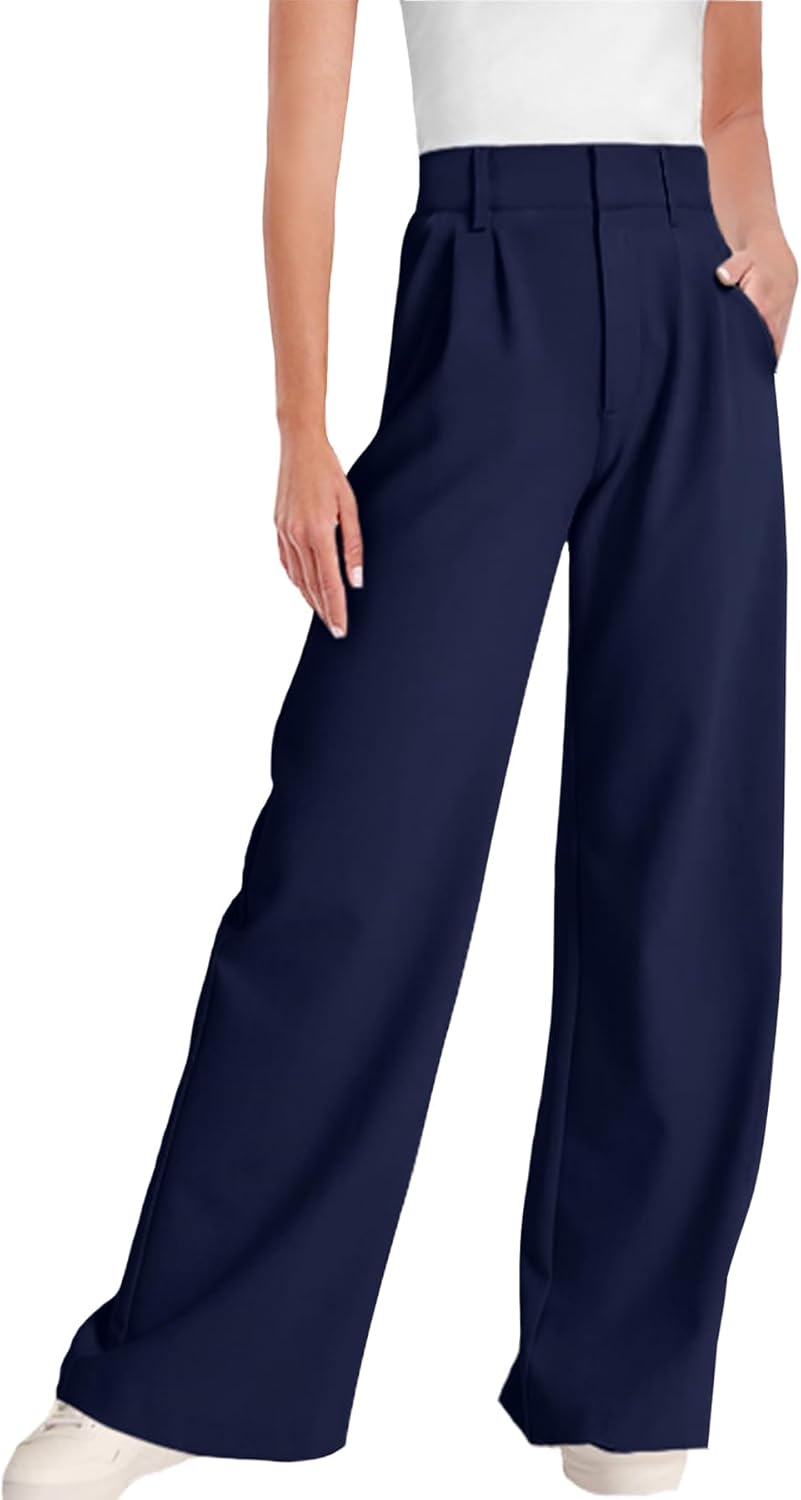 ELLEVEN Wide Leg Dress Pants for Women - Stylish Business Casual