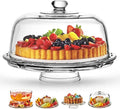 Royalty Art Cake Stand with Dome - 6-in-1 Italian Glass Server