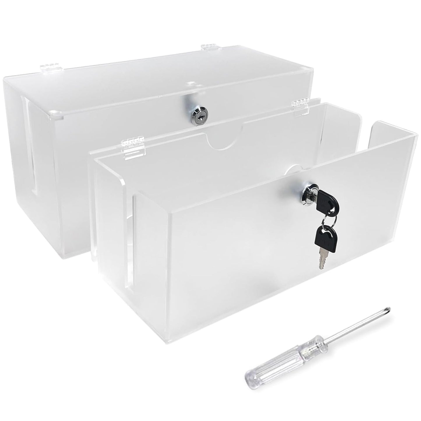 Frosted Acrylic Cable Box: Child & Pet Proof