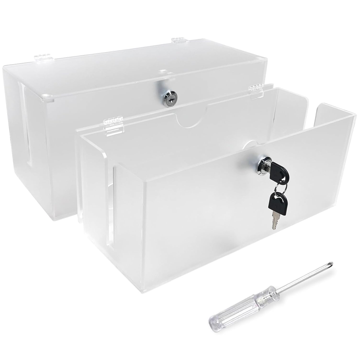 Frosted Acrylic Cable Box: Child & Pet Proof
