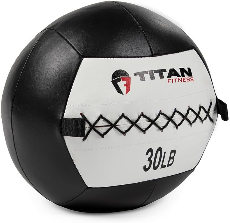 Titan Fitness Soft Leather Medicine Wall Ball for Core Strength