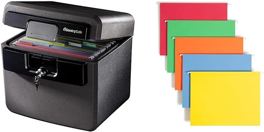 Fireproof Waterproof Safe Box with Hanging File Folders Set