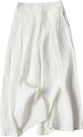 Wide Leg Linen Blend Culottes for Women - Comfortable Summer Palazzo