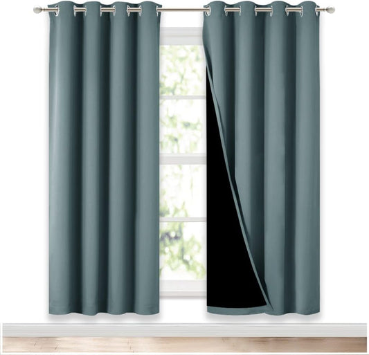 NICETOWN 100% Blackout Window Curtain Panels for Total Darkness