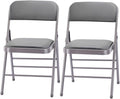 Amazing for less Pack of 2 Folding Chairs (Vinyl Gray) - Space Saving