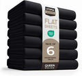 Utopia Bedding Flat Sheets 6-Pack Queen - Soft Brushed Microfiber