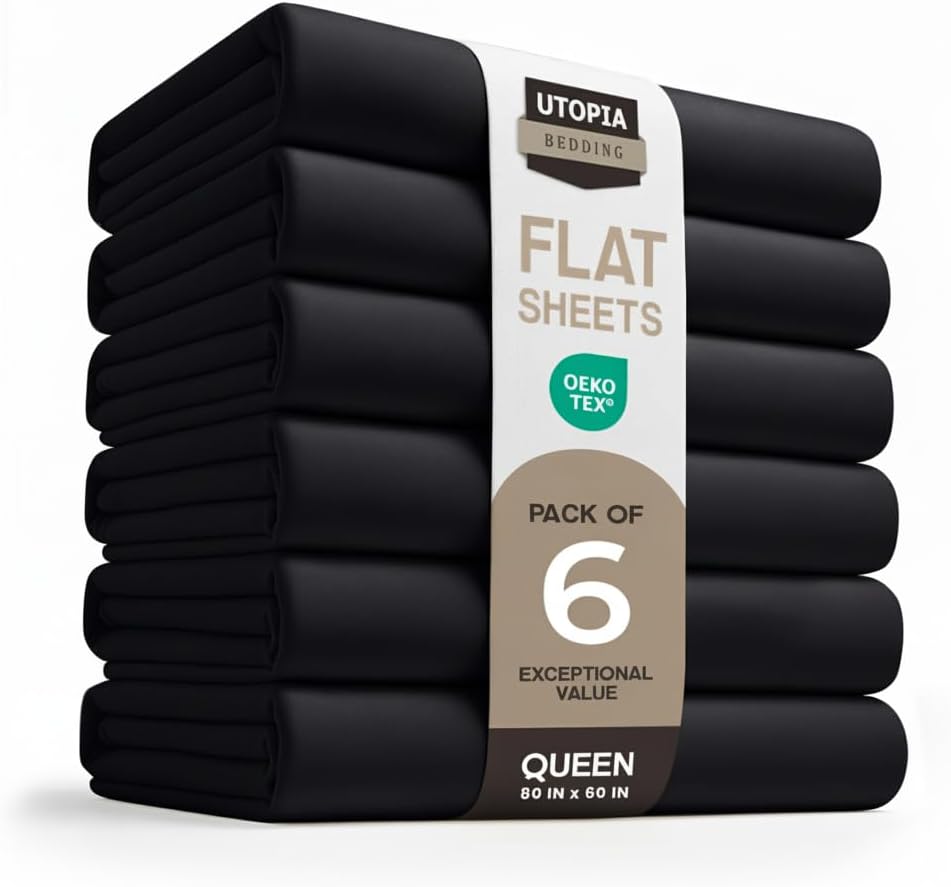 Utopia Bedding Flat Sheets - Soft Microfiber Queen Size Set