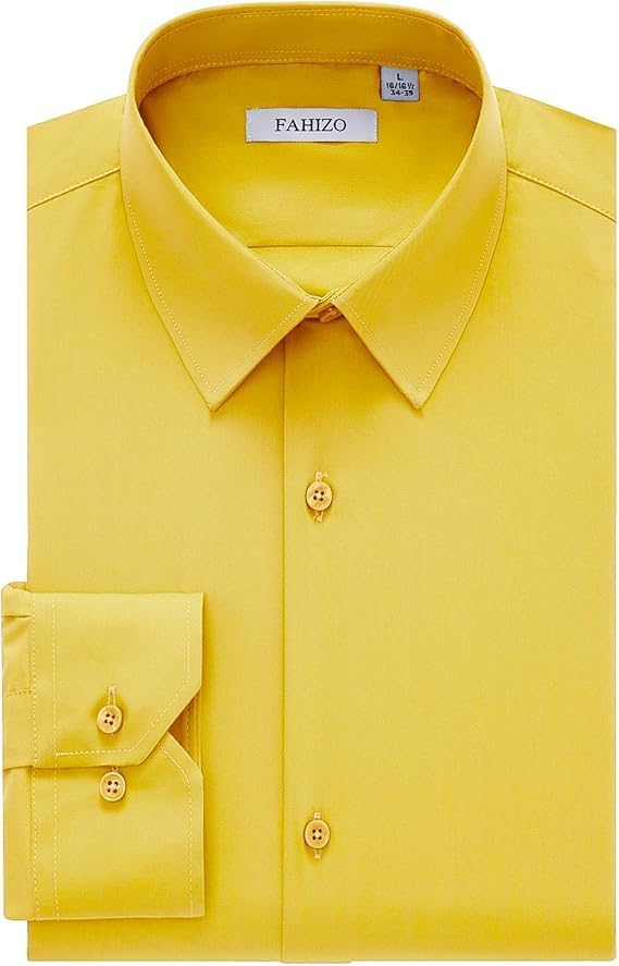 FAHIZO Men's Dress Shirt Regular Fit for Business and Casual Wear
