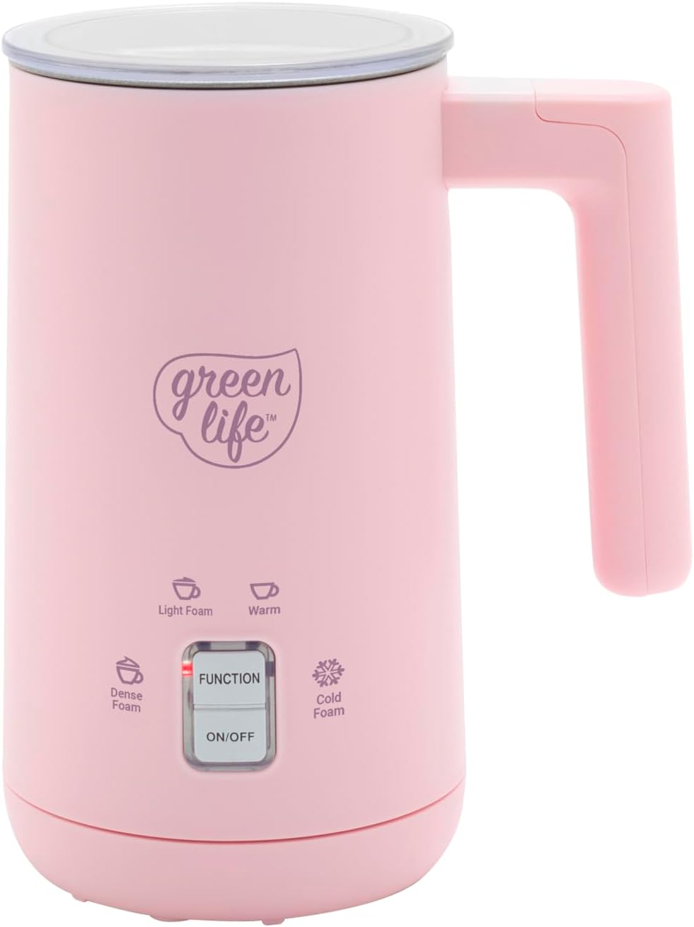 GreenLife Milk Frother: 4-in-1 Auto Foam - Pink