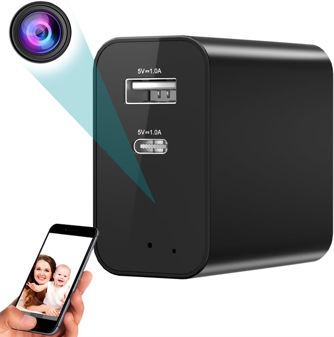 160 Wide Angle 4K HD Charger Camera with Motion Detection