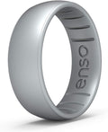 Elements Classic Silicone Ring for Couples - Breathable Metallic Look