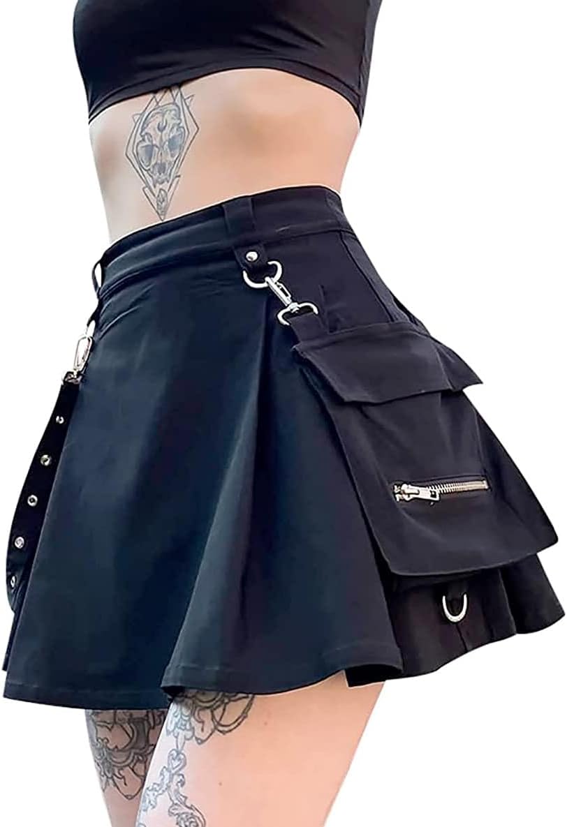 Gothic Plaid Mini Skirts for Women - High Waist Fashion Style
