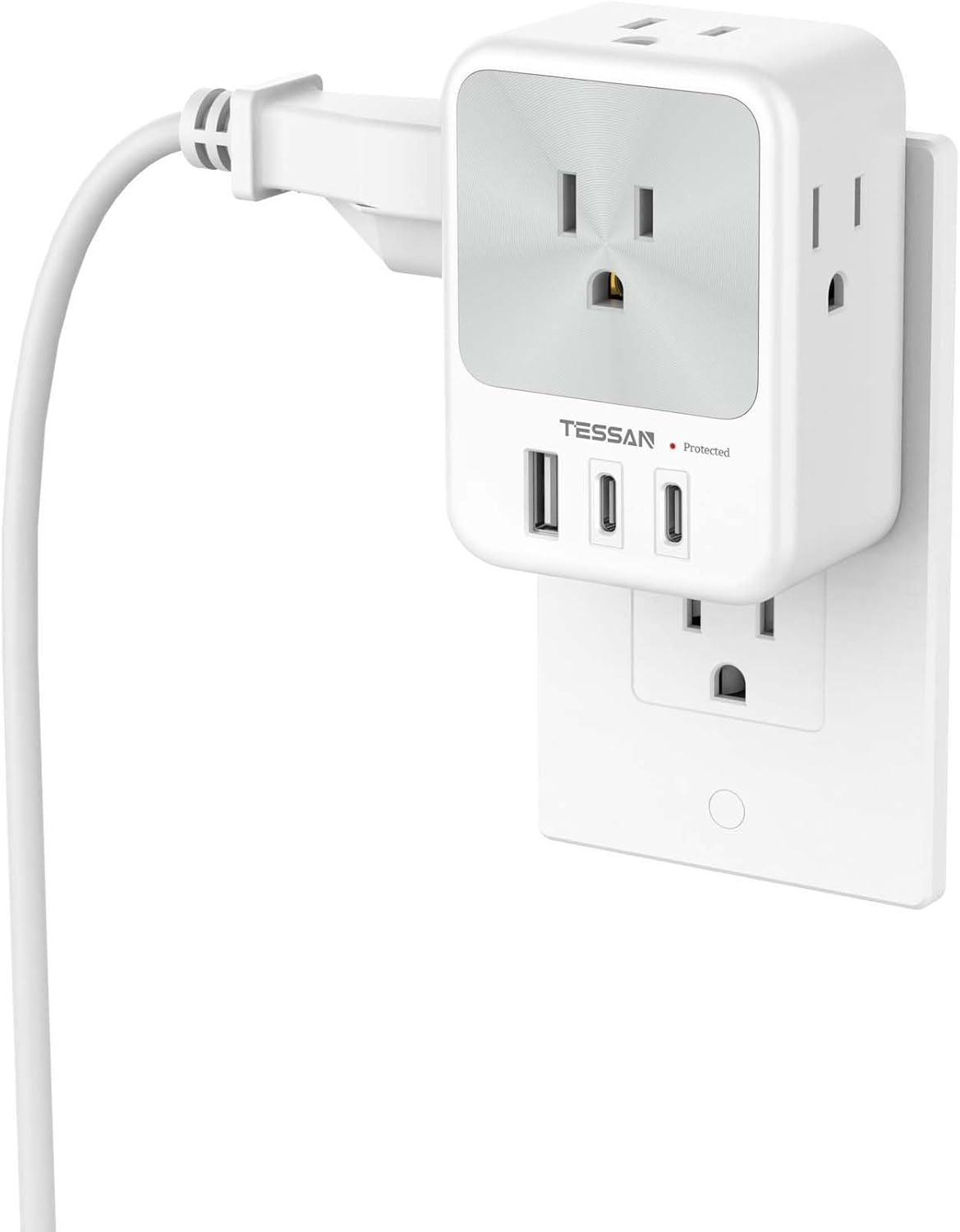 TESSAN Surge Protector with 3 USB - Power Up Efficiently!