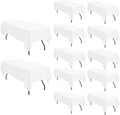 White Polyester Rectangle Tablecloth 60 x 102 in 12 Pack - Durable