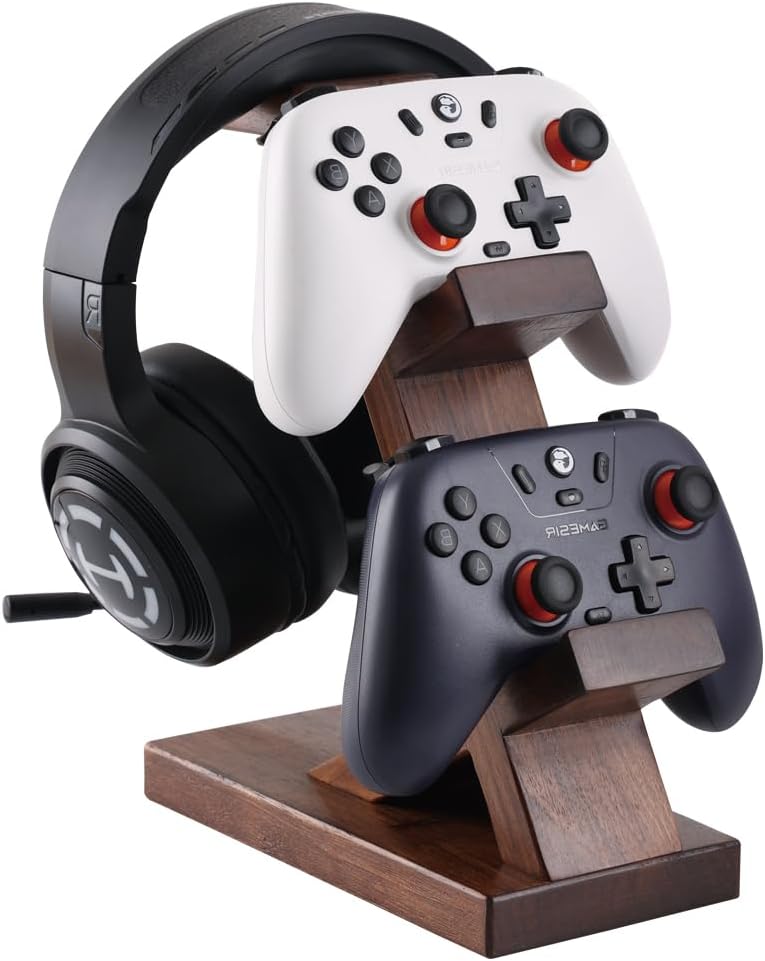 Wooden Gamepad Controller & Headphone Hanger for Gamers
