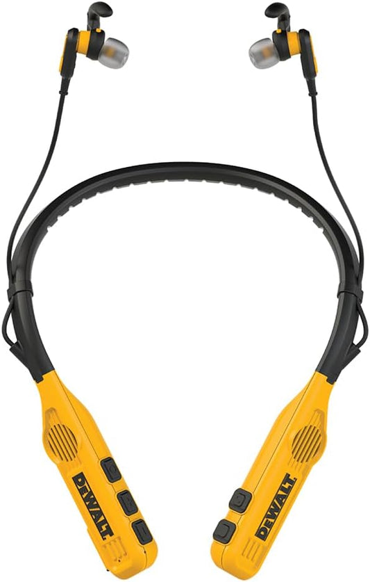 DEWALT 2-in-1 Bluetooth Headphones: 60+ Hrs Music, Hands-Free