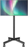 Mobile TV Cart Stand for 23-60in TVs - Height Adjustable Rolling Mount
