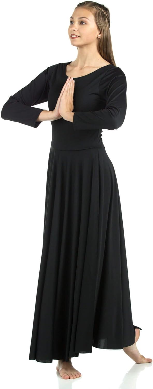 Danzcue Womens Praise Loose Fit Long Sleeve Dance Dress Review