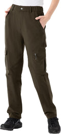 Women's Hiking Cargo Pants with Zipper Pockets - Water-Resistant UPF