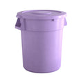 32 Gallon Purple Round Commercial Trash Can with Lid - Durable