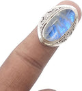 Solid 925 Sterling Silver Moonstone Ring for Women - Comfortable