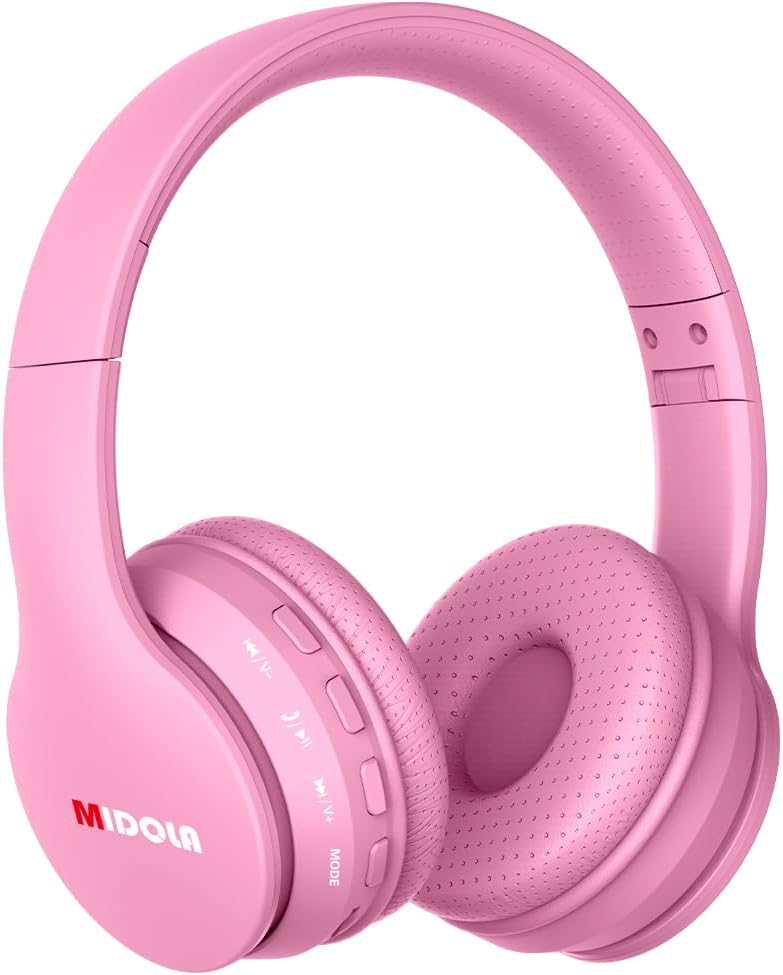 Midola Kids Bluetooth Headphones: 60H Play Time, Volume Limit, Foldable Protection