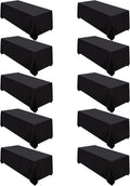 Surmente 10 Pack Black Tablecloth 90 x 132 in Rectangular - Event
